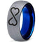 Rings And Bands Platinum Rings White Blue Tungsten Carbide Dome Court Infinity Heart Ring Titanium