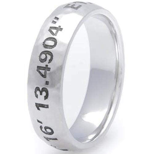 Rings And Bands Platinum Rings White Tungsten Carbide Coordinate Dome Ring Titanium