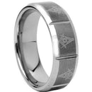 Rings And Bands Platinum Rings White Tungsten Carbide Masonic Horizontal Grooves Ring Titanium