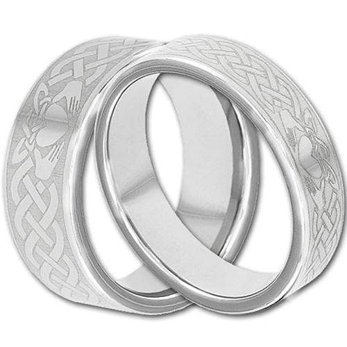 Rings And Bands Platinum Wedding Rings Platinum White Tungsten Carbide Mo Anam Cara Celtic Flat Ring Titanium