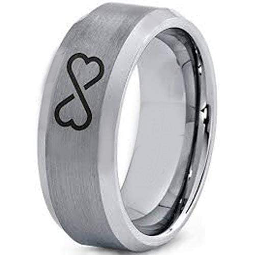 Platinum Rings White Tungsten Carbide Infinity Heart Ring
