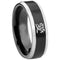 Rings And Bands Silver Engagement Rings White Black Tungsten Carbide With Chinese Character Love Titanium