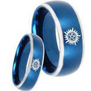 Rings And Bands Silver Ring For Men Silver White Blue Tungsten Carbide Supernatural Ring Titanium