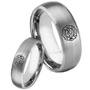 Rings And Bands Silver Ring For Men Silver White Tungsten Carbide Firefighter Ring Titanium