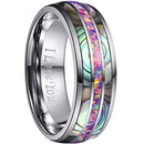 Rings And Bands Silver Rings Silver White Tungsten Carbide Pink Opal and Abalone Shell Dome Ring Titanium