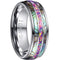 Rings And Bands Silver Rings Silver White Tungsten Carbide Pink Opal and Abalone Shell Dome Ring Titanium