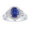 Rings And Bands Sterling Silver Women's Oval Lab-Created Blue Sapphire Solitaire Diamond-accent Ring 1-5/8 Cttw - FREE Shipping (US/CAN) JadeMoghul