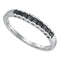 Rings And Bands Sterling Silver Women's Round Black Color Enhanced Diamond Single Row Band 1/4 Cttw - FREE Shipping (US/CAN) JadeMoghul