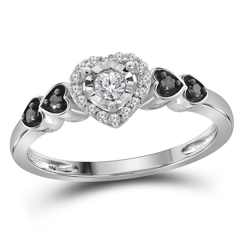 Rings And Bands Sterling Silver Women's Round Diamond Solitaire Ring 1-5 Cttw JadeMoghul