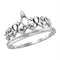 Rings And Bands Sterling Silver Women's Round Diamond Tiara Crown Princess Band Ring 1/20 Cttw - FREE Shipping (US/CAN) JadeMoghul
