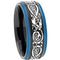 Tungsten Carbide Rings Tungsten Carbide Black Blue Dragon Step Ring