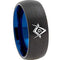 Tungsten Carbide Men's Rings Tungsten Carbide Black Blue Masonic Dome Ring