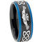 Tungsten Carbide Men's Rings Tungsten Carbide Black Blue Mo Anam Cara Irish Celtic Step Ring