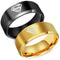 Simple Gold Ring Tungsten Carbide Black Gold Tone Superman Ring