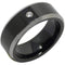 Silver Wedding Rings Tungsten Carbide Black Silver Ring With Cubic Zirconia