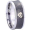 Simple Silver Ring Tungsten Carbide Black Silver Concave Superman Ring