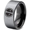 Simple Silver Ring Tungsten Carbide Black Silver Deadpool Flat Ring