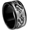Silver Wedding Rings Tungsten Carbide Black Silver Dragon Flat Ring