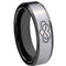 Silver Band Ring Tungsten Carbide Black Silver Infinity Heart Ring