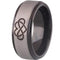 Simple Silver Ring Tungsten Carbide Black Silver Infinity Heart Step Ring