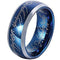 Simple Silver Ring Tungsten Carbide Blue Silver Lord of The Ring 