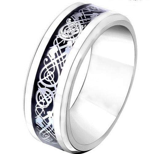 Silver Wedding Rings Tungsten Carbide Silver Black Dragon Ring