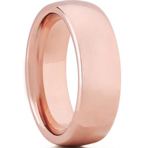 Rings And Bands Tungsten Rings Rose Pink Tungsten Carbide Dome Court Ring Titanium