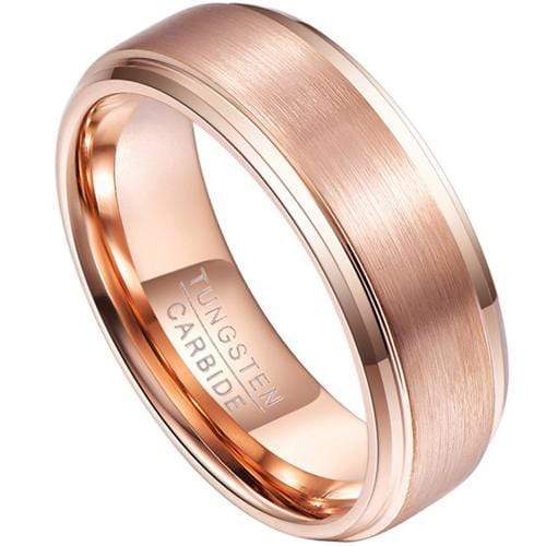 Rings And Bands Tungsten Rings Rose Tungsten Carbide Step Edges Ring Titanium