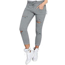 Ripped White Denim Capris AExp
