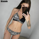 Riseado Sexy Push Up Bikinis Set Swimwear Women Swimsuits Bathing Suit Women Halter biquini Leaf Print Beach Wear Bikini 2020 AExp