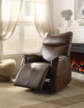 Riso Rocker Recliner, Brown Leather-Aire-Recliner Chairs-Brown-Leather-Aire Ply Foam Metal Lift & Reclining-JadeMoghul Inc.