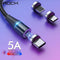 ROCK 5A Magnetic Cable Micro Usb Type C Super Fast Charging Phone Usb C LED Light Phone 1M 2M Charge For iPhone Xiaomi Samsung AExp