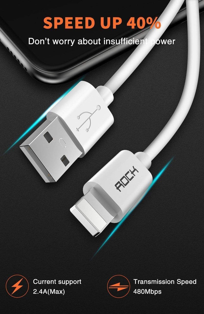 ROCK Round USB Charger Data Cable for iPhone Xs MAX XR X Fast Charging Cable Cord Adapter Chargeur for lightning cable 8 7 6S 6 AExp