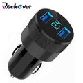 Rockever Dual USB Car Charger Adapter 3.1A Digital LED Voltage/Current Display Auto Vehicle Metal Charger For Smart Phone/Tablet JadeMoghul Inc. 