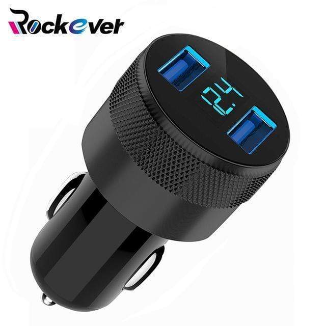 Rockever Dual USB Car Charger Adapter 3.1A Digital LED Voltage/Current Display Auto Vehicle Metal Charger For Smart Phone/Tablet JadeMoghul Inc. 