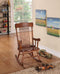 Rocking Chairs Sober Wooden Rocking Chair, Tobacco Brown Benzara