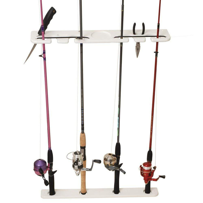 Rod & Reel Storage TACO Deluxe 4-Rod Pontoon Boat Tackle Rack - White [P03-074W] TACO Marine