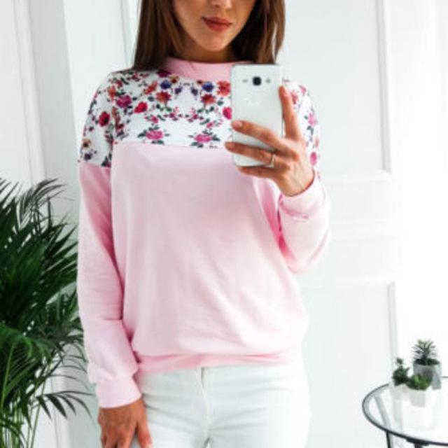 Rogi Floral Print Hoodies Women Pullovers 2018 Spring Harajuku Jumper Thin Sweatshirt Tops Casual O-Neck Tracksuit Plus Size Top JadeMoghul Inc. 