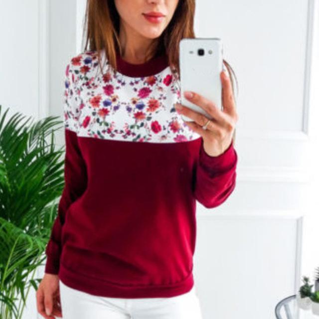 Rogi Floral Print Hoodies Women Pullovers 2018 Spring Harajuku Jumper Thin Sweatshirt Tops Casual O-Neck Tracksuit Plus Size Top JadeMoghul Inc. 
