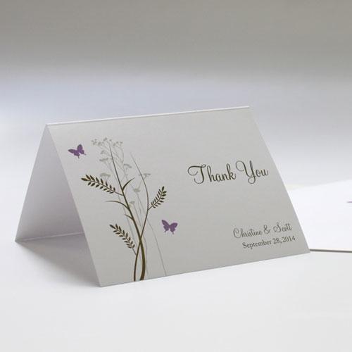 Romantic Butterfly Thank You Card Vintage Pink (Pack of 1)-Weddingstar-Ruby-JadeMoghul Inc.