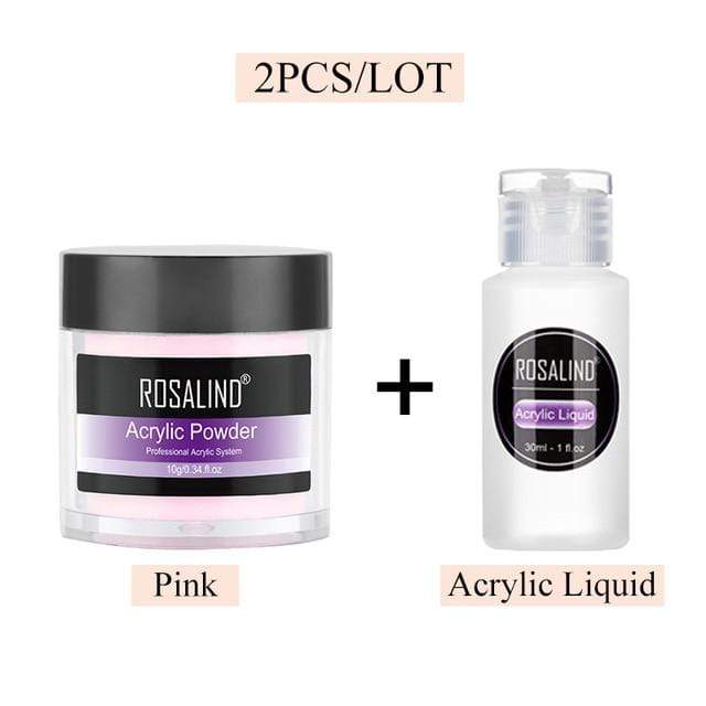 ROSALIND Acrylic Powder Poly nail Gel For Nail Polish Nail Art Decorations Crystal Manicure Set Kit Professional Nail Accesorios AExp