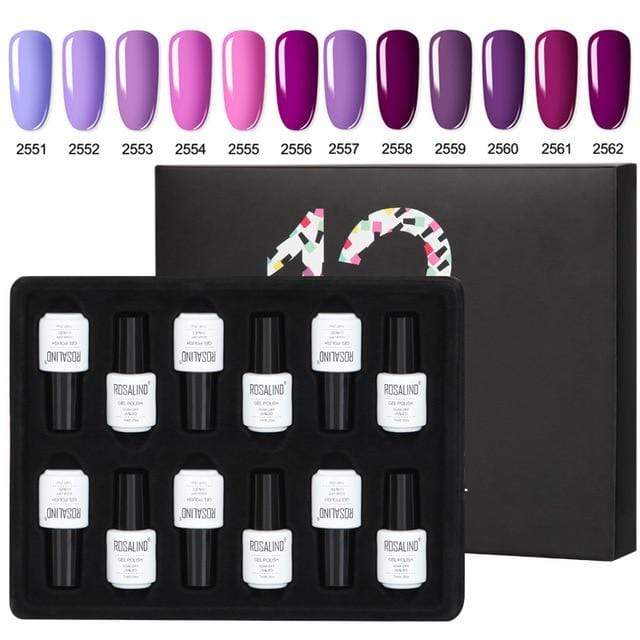 ROSALIND Gel Nail Polish Set Acrylic Nail Kit 12PCS/LOT Soak Off Hybrid Lacquer Semi Permanent Gellak Varnish Set For Manicured AExp