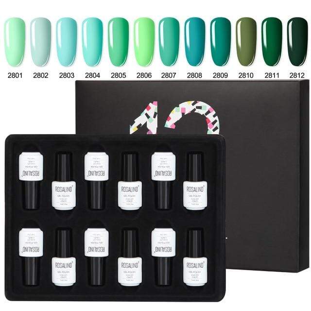 ROSALIND Gel Nail Polish Set Acrylic Nail Kit 12PCS/LOT Soak Off Hybrid Lacquer Semi Permanent Gellak Varnish Set For Manicured AExp