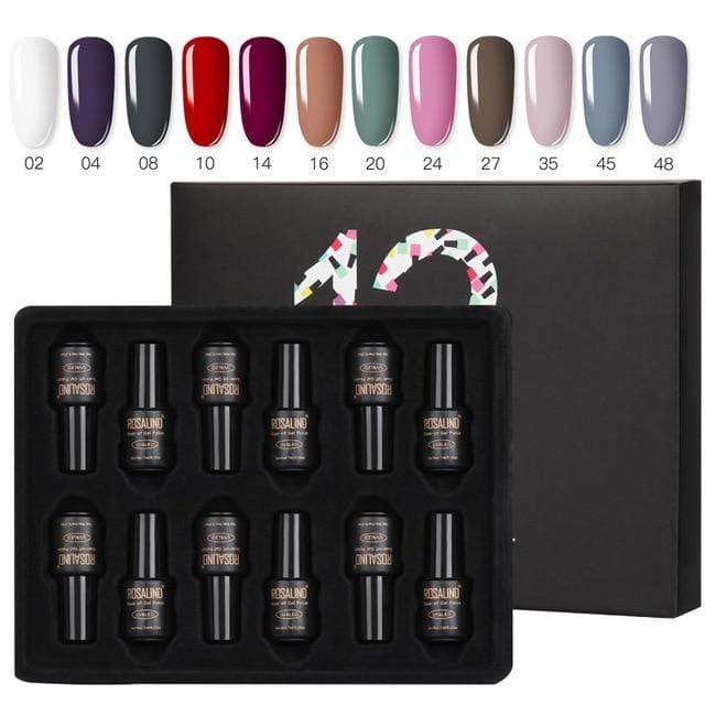 ROSALIND Gel Nail Polish Set Acrylic Nail Kit 12PCS/LOT Soak Off Hybrid Lacquer Semi Permanent Gellak Varnish Set For Manicured AExp