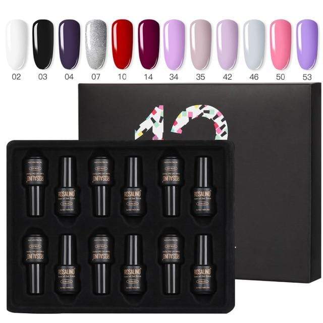 ROSALIND Gel Nail Polish Set Acrylic Nail Kit 12PCS/LOT Soak Off Hybrid Lacquer Semi Permanent Gellak Varnish Set For Manicured AExp