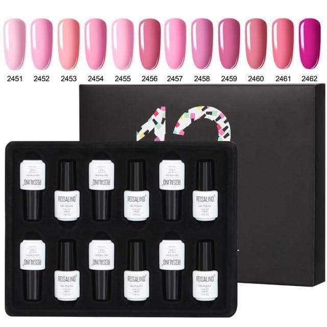 ROSALIND Gel Nail Polish Set Acrylic Nail Kit 12PCS/LOT Soak Off Hybrid Lacquer Semi Permanent Gellak Varnish Set For Manicured AExp