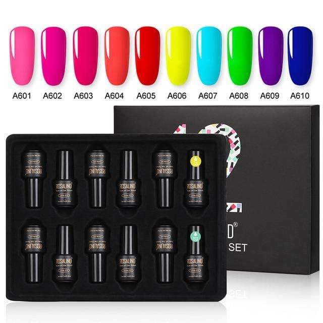 ROSALIND Gel Nail Polish Set Acrylic Nail Kit 12PCS/LOT Soak Off Hybrid Lacquer Semi Permanent Gellak Varnish Set For Manicured AExp