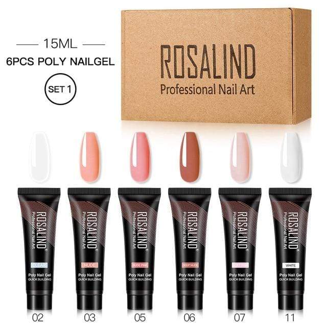 ROSALIND Poly Nail Gel Extension Nail Kit All For Manicure Gel Set Acrylic Solution Water Builder Gel Polish For Nail Art Design AExp
