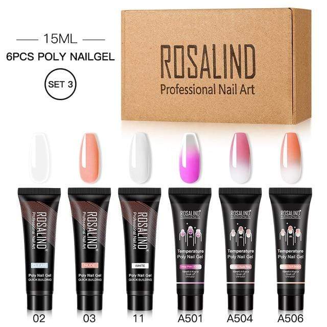 ROSALIND Poly Nail Gel Extension Nail Kit All For Manicure Gel Set Acrylic Solution Water Builder Gel Polish For Nail Art Design AExp