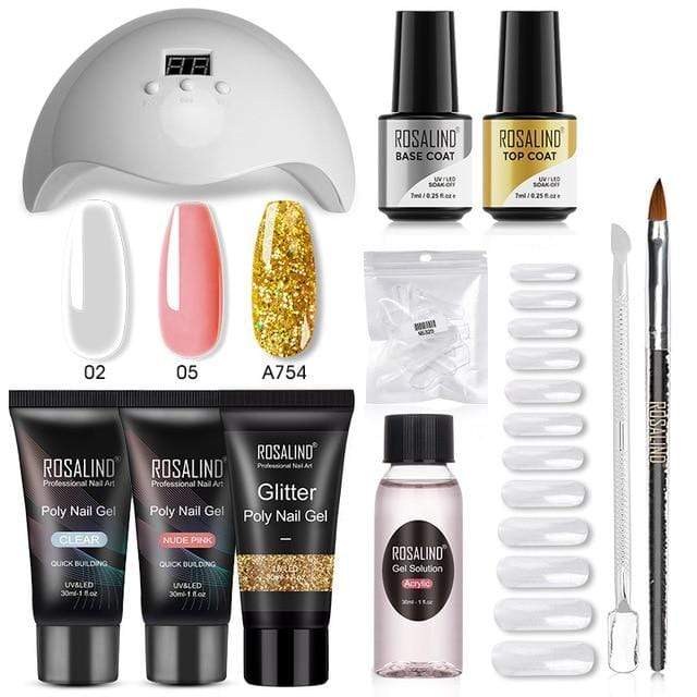 ROSALIND Poly Nail Gel Extension Nail Kit All For Manicure Gel Set Acrylic Solution Water Builder Gel Polish For Nail Art Design AExp